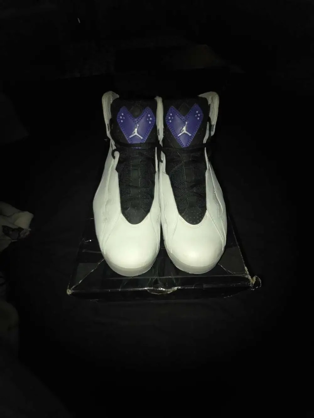 Jordan True Flight Basketball Shoes White/Dark Concord-Black (Style 342964-153)